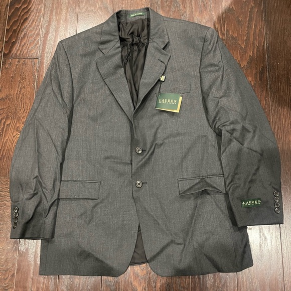 Ralph Lauren Gray Wool 2 Button Sports Jacket Men Size 44R NEW